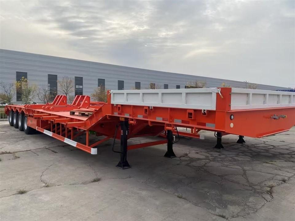 Sale China Factory Hot Sale Container Chassis Flatbed Semi Truck Trailer Low Bed Semi Trailer
